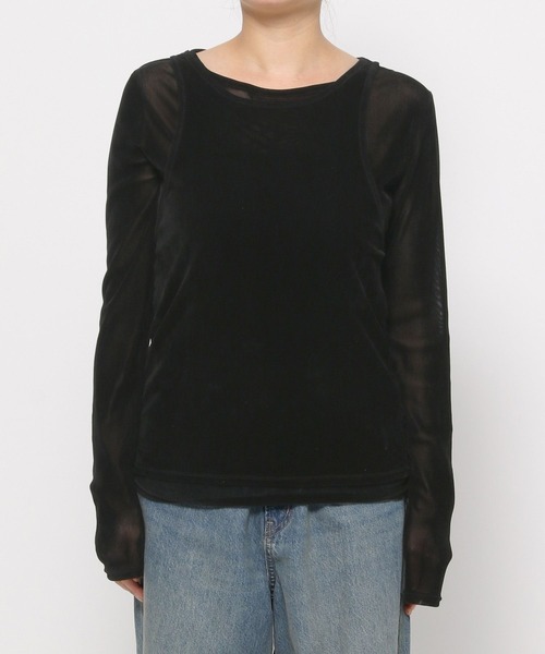 LOWRYS FARM（ローリーズファーム）の「ベロアチュール２ＰＬＳ 138866（Tシャツ/カットソー・レディース・アイボリー/ピンク/ブラック・FREE）」の13枚目の写真