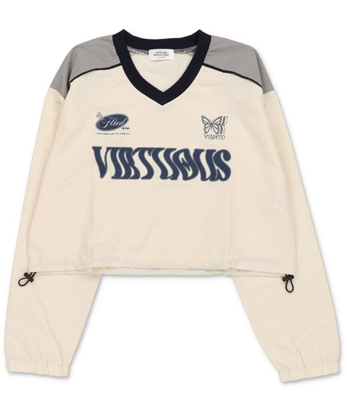 SPINNS（スピンズ）の「VIRTOUSロゴ ショート丈ナイロンプルオーバー（スウェット・レディース・アイボリー/ブラック/ピンク/ネイビー/レッド・ONESIZE）」の18枚目の写真