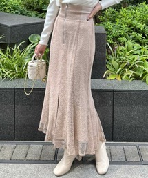 【低身長用サイズ有】花柄レースマーメイドスカート [エレガンスコーデ スタイルアップ 骨格ウェーブ]≪再入荷≫