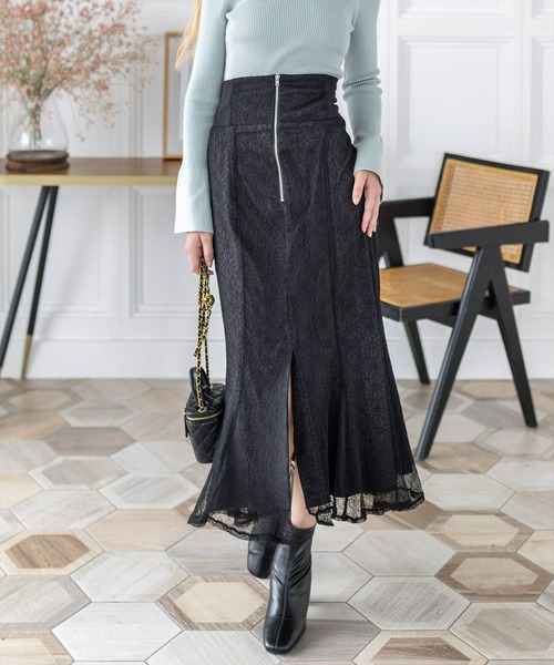 clear（クリア）の「【低身長用サイズ有】花柄レースマーメイドスカート [エレガンスコーデ スタイルアップ 骨格ウェーブ]≪再入荷≫（スカート・レディース・ブルーグレー/ブラック/ピンクベージュ・F/XS）」の21枚目の写真