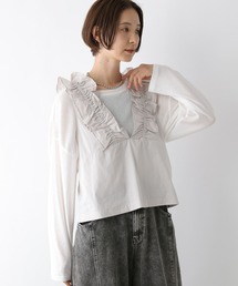 LEPSIM | 深Vフリルノースリーブブラウス　142950(シャツ/ブラウス)