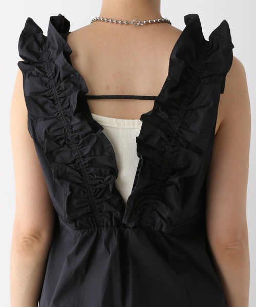 LEPSIM(レプシィム)の「深Vフリルノースリーブブラウス 142950(シャツ/ブラウス・レディース・グレイッシュベージュ/ブラック・FREE)」の10枚目の写真