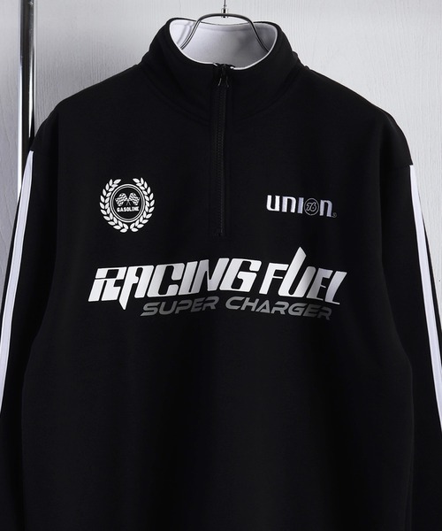 セール】76 ユニフォームデザイン 裏起毛 ハーフジッププルオーバー