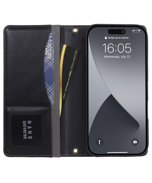 NANO universe（ナノユニバース）の「iPhone16 iPhone16Pro ナノユニバース [バイカラー手帳]（スマホケース/カバー・レディース・ブラック/グレー/ベージュ/ブラウン・iPhone 16/iPhone 16 Pro）」の10枚目の写真