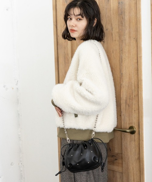 niko and...（ニコアンド）の「オリジナルスタッズチェーンショルダーバッグ（ショルダーバッグ・レディース・ブラック/ブラウン/ボルドー・0）」の20枚目の写真