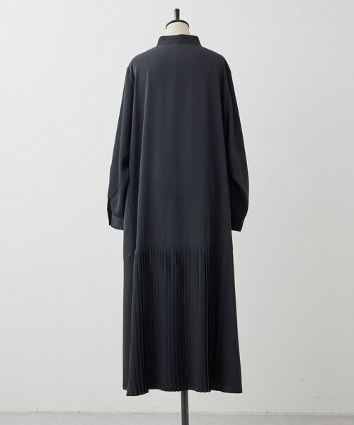 セール】長袖斜めプリーツワンピース【SUM1 STYLE(スミ スタイル 