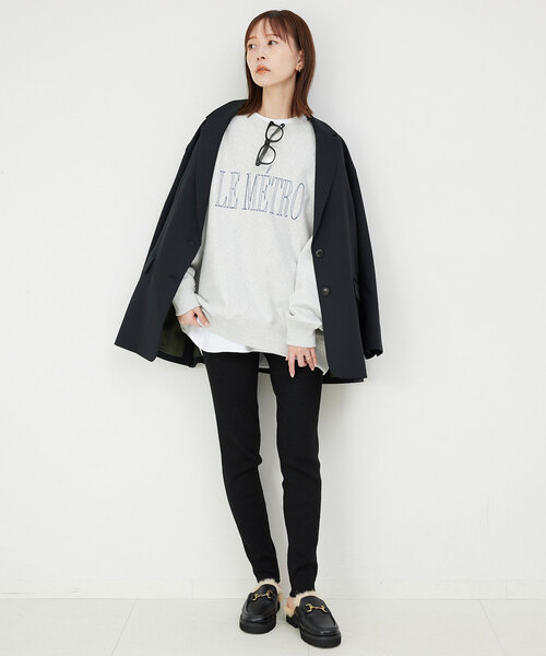 SLOBE IENA（スローブイエナ）の「ウォッシャブルニットレギンス（レギンス/スパッツ・レディース・チャコールグレー/ブラック・FREE）」の3枚目の写真