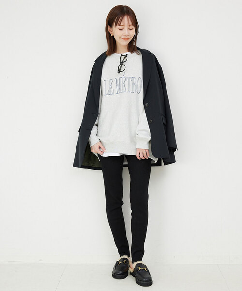 SLOBE IENA（スローブイエナ）の「ウォッシャブルニットレギンス（レギンス/スパッツ・レディース・チャコールグレー/ブラック・FREE）」の4枚目の写真