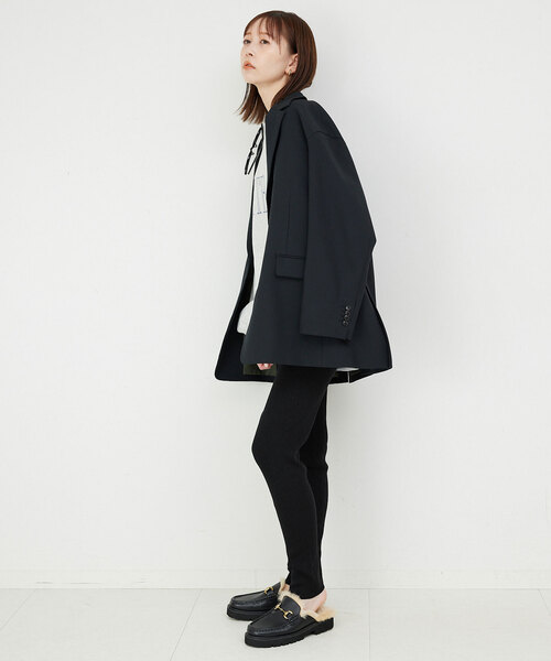 SLOBE IENA（スローブイエナ）の「ウォッシャブルニットレギンス（レギンス/スパッツ・レディース・チャコールグレー/ブラック・FREE）」の5枚目の写真