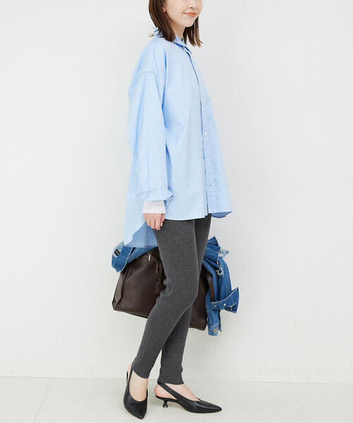 SLOBE IENA（スローブイエナ）の「ウォッシャブルニットレギンス（レギンス/スパッツ・レディース・チャコールグレー/ブラック・FREE）」の12枚目の写真