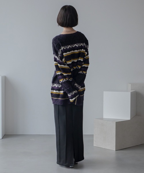 ノルディック柄オーバーカーディガン（カーディガン/ボレロ）｜VACANCY