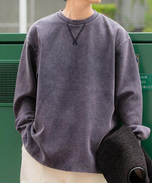 ITEMS URBANRESEARCH（アイテムズ アーバンリサーチ）の「発熱機能 フェードダンボールTops（スウェット・メンズ・ベージュ/ネイビー/ブラック・MEDIUM/LARGE）」の3枚目の写真