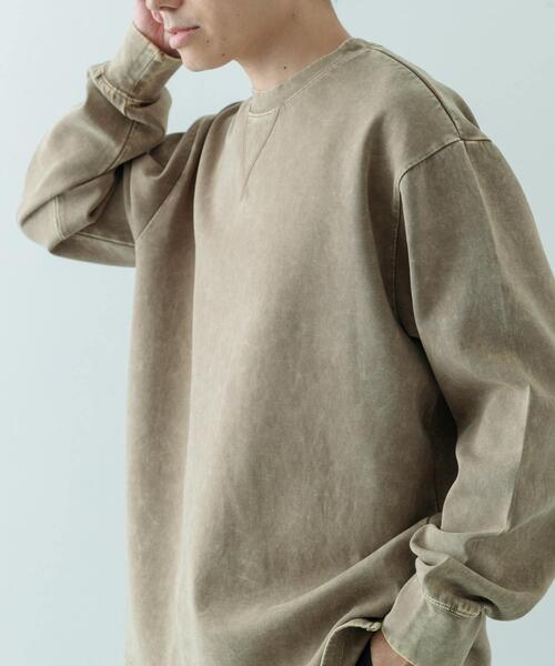 ITEMS URBANRESEARCH（アイテムズ アーバンリサーチ）の「発熱機能 フェードダンボールTops（スウェット・メンズ・ベージュ/ネイビー/ブラック・MEDIUM/LARGE）」の5枚目の写真