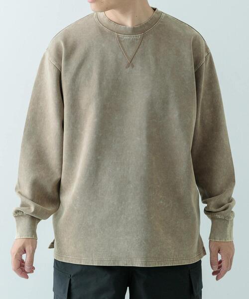 ITEMS URBANRESEARCH（アイテムズ アーバンリサーチ）の「発熱機能 フェードダンボールTops（スウェット・メンズ・ベージュ/ネイビー/ブラック・MEDIUM/LARGE）」の6枚目の写真