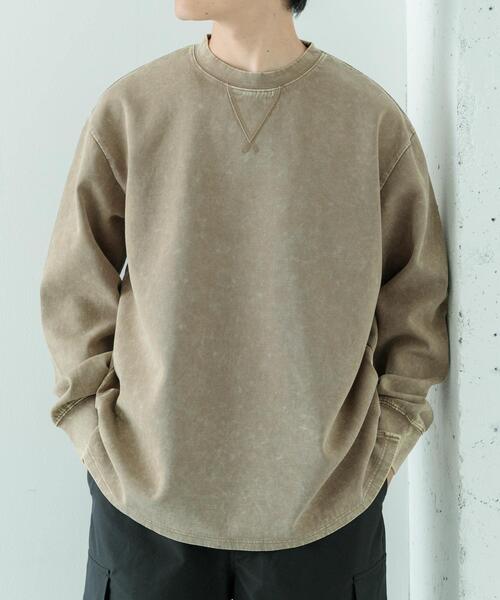 ITEMS URBANRESEARCH（アイテムズ アーバンリサーチ）の「発熱機能 フェードダンボールTops（スウェット・メンズ・ベージュ/ネイビー/ブラック・MEDIUM/LARGE）」の7枚目の写真