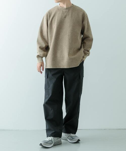 ITEMS URBANRESEARCH（アイテムズ アーバンリサーチ）の「発熱機能 フェードダンボールTops（スウェット・メンズ・ベージュ/ネイビー/ブラック・MEDIUM/LARGE）」の8枚目の写真