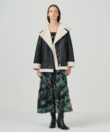 GRACE CONTINENTAL | フェイクムートンフライトジャケット(その他アウター)