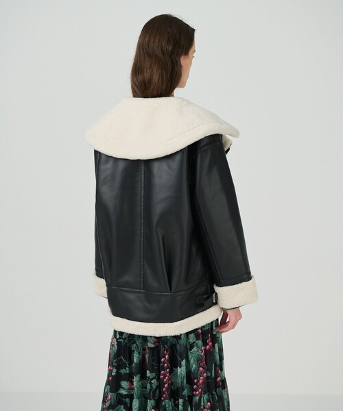 GRACE CONTINENTAL（グレースコンチネンタル）の「フェイクムートンフライトジャケット（その他アウター・レディース・ブラウン/ブラック・36）」の4枚目の写真