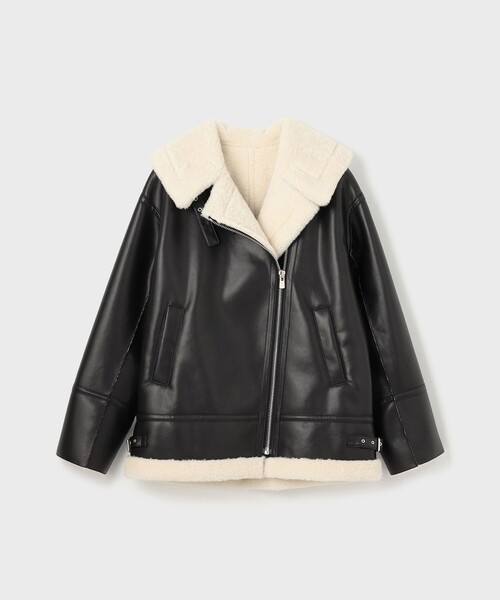 GRACE CONTINENTAL（グレースコンチネンタル）の「フェイクムートンフライトジャケット（その他アウター・レディース・ブラウン/ブラック・36）」の5枚目の写真