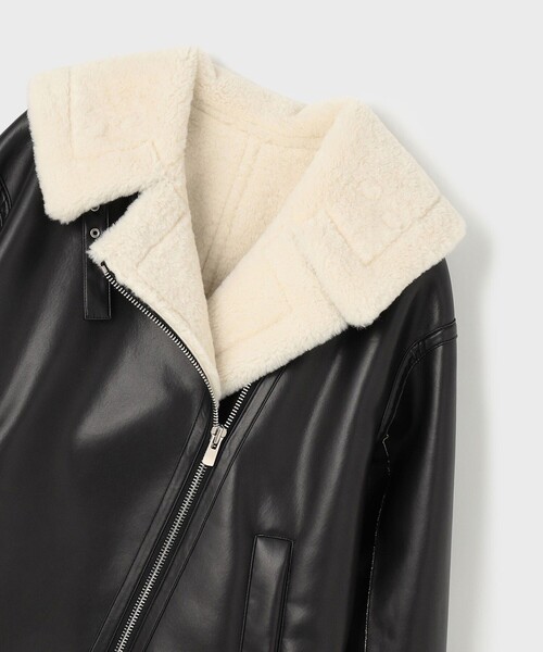 GRACE CONTINENTAL（グレースコンチネンタル）の「フェイクムートンフライトジャケット（その他アウター・レディース・ブラウン/ブラック・36）」の7枚目の写真