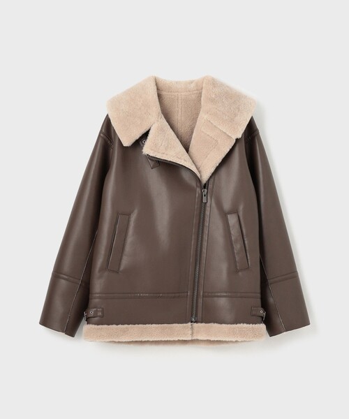 GRACE CONTINENTAL（グレースコンチネンタル）の「フェイクムートンフライトジャケット（その他アウター・レディース・ブラウン/ブラック・36）」の8枚目の写真