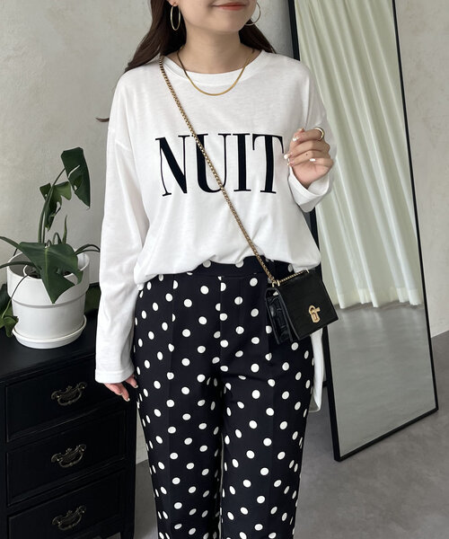 prose verse（プロズヴェール）の「【NUIT】フロッキーロゴロンT（Tシャツ/カットソー・レディース・ブラック/オフホワイト・MEDIUM）」の4枚目の写真