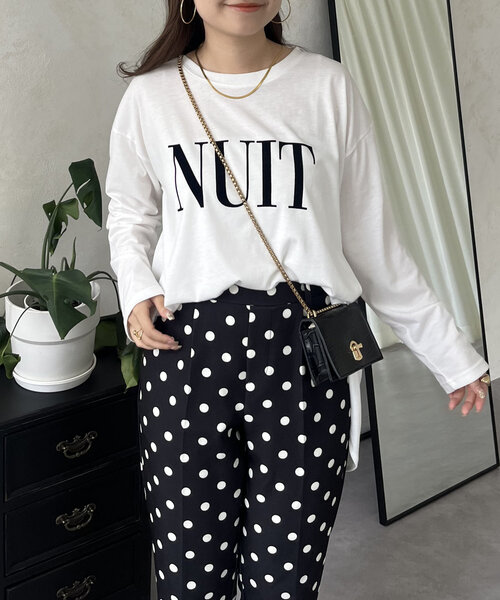 prose verse（プロズヴェール）の「【NUIT】フロッキーロゴロンT（Tシャツ/カットソー・レディース・ブラック/オフホワイト・MEDIUM）」の5枚目の写真