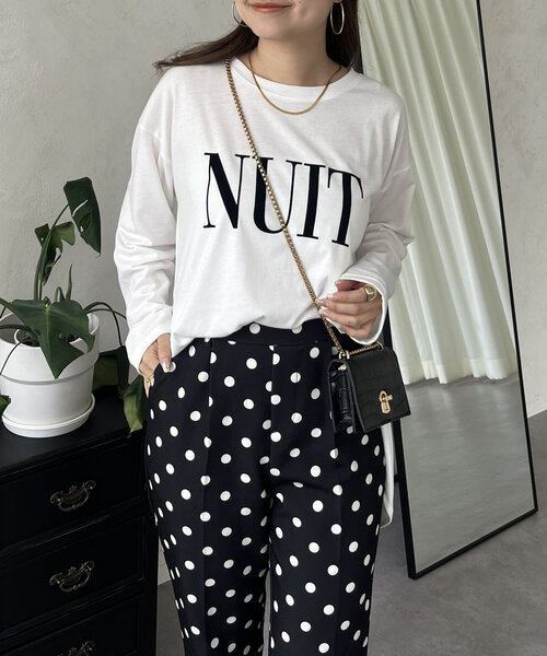 prose verse（プロズヴェール）の「【NUIT】フロッキーロゴロンT（Tシャツ/カットソー・レディース・ブラック/オフホワイト・MEDIUM）」の6枚目の写真