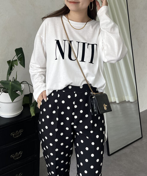 prose verse（プロズヴェール）の「【NUIT】フロッキーロゴロンT（Tシャツ/カットソー・レディース・ブラック/オフホワイト・MEDIUM）」の7枚目の写真