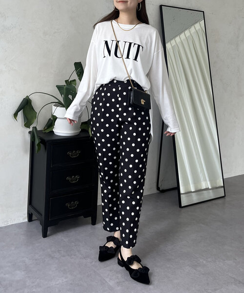 prose verse（プロズヴェール）の「【NUIT】フロッキーロゴロンT（Tシャツ/カットソー・レディース・ブラック/オフホワイト・MEDIUM）」の8枚目の写真