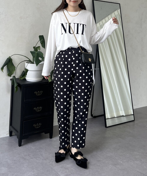 prose verse（プロズヴェール）の「【NUIT】フロッキーロゴロンT（Tシャツ/カットソー・レディース・ブラック/オフホワイト・MEDIUM）」の9枚目の写真