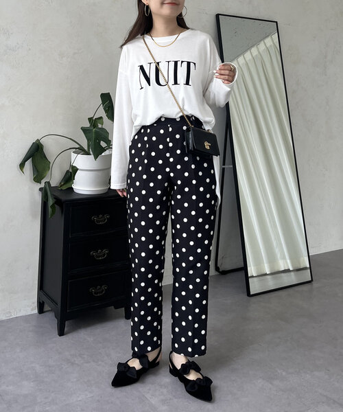 prose verse（プロズヴェール）の「【NUIT】フロッキーロゴロンT（Tシャツ/カットソー・レディース・ブラック/オフホワイト・MEDIUM）」の10枚目の写真