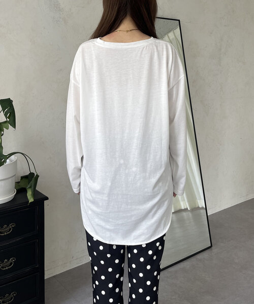 prose verse（プロズヴェール）の「【NUIT】フロッキーロゴロンT（Tシャツ/カットソー・レディース・ブラック/オフホワイト・MEDIUM）」の16枚目の写真