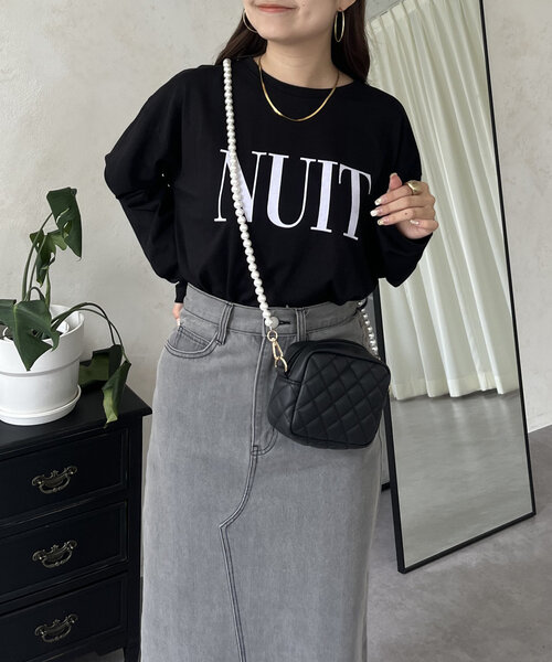 prose verse（プロズヴェール）の「【NUIT】フロッキーロゴロンT（Tシャツ/カットソー・レディース・ブラック/オフホワイト・MEDIUM）」の21枚目の写真