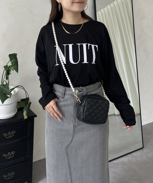 prose verse（プロズヴェール）の「【NUIT】フロッキーロゴロンT（Tシャツ/カットソー・レディース・ブラック/オフホワイト・MEDIUM）」の22枚目の写真