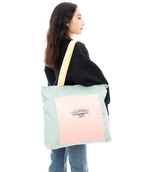 【セール】BILLABONG レディース SET THE TONE BAG バッグ 【2024年秋冬モデル】/ビラボンロゴコーデュロイトートバッグ（トートバッグ）｜BILLABONG（ビラボン）