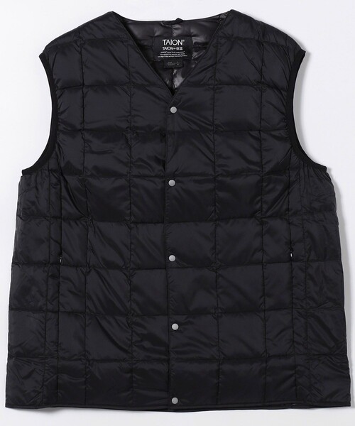 FREAK'S STORE（フリークスストア）の「限定展開 TAION/タイオン ベーシック Vネックボタン インナーダウンベスト / V NECK DOWN VEST / TAION-001（ダウンベスト・メンズ・オリーブ/ブラック/インディゴブルー/チャコールグレー・MEDIUM/SMALL/X-LARGE/LARGE）」の11枚目の写真