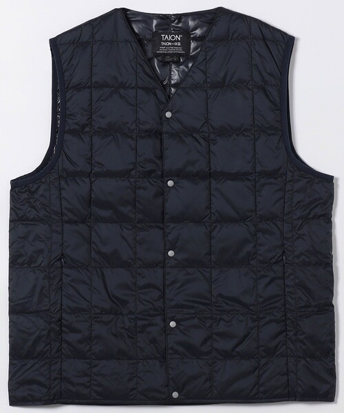 FREAK'S STORE（フリークスストア）の「限定展開 TAION/タイオン ベーシック Vネックボタン インナーダウンベスト / V NECK DOWN VEST / TAION-001（ダウンベスト・メンズ・オリーブ/ブラック/インディゴブルー/チャコールグレー・MEDIUM/SMALL/X-LARGE/LARGE）」の12枚目の写真