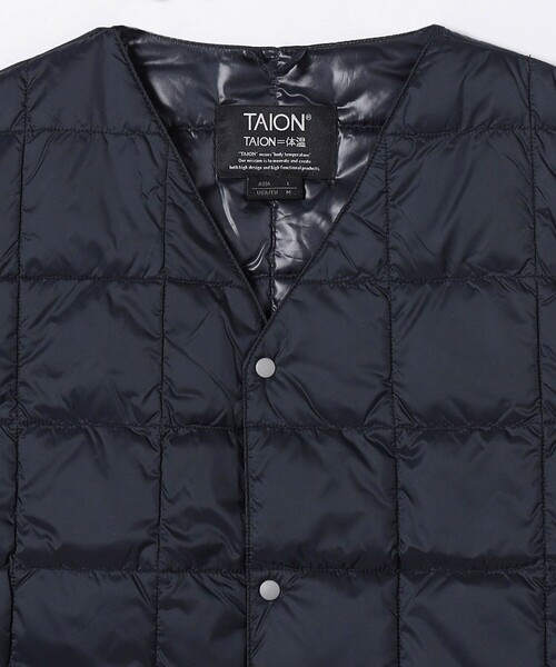 FREAK'S STORE（フリークスストア）の「限定展開 TAION/タイオン ベーシック Vネックボタン インナーダウンベスト / V NECK DOWN VEST / TAION-001（ダウンベスト・メンズ・オリーブ/ブラック/インディゴブルー/チャコールグレー・MEDIUM/SMALL/X-LARGE/LARGE）」の15枚目の写真
