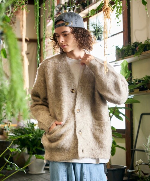 FREAK'S STORE(フリークスストア)の「FREAK’S STORE/フリークスストア リラックスフィット シャギーニットカーディガン(カーディガン/ボレロ・メンズ・ブルー/ブラウン/グリーン/チャコール/ベージュ/オレンジ・SMALL/MEDIUM/LARGE)」の7枚目の写真