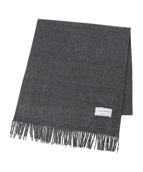 SHIPS any(シップス エニィ)の「【WEB限定】SHIPS any: カシミヤ シングル チェック ストール◇(ストール/ショール・メンズ・チャコールグレー/コバルトブルー・ONE SIZE)」の7枚目の写真