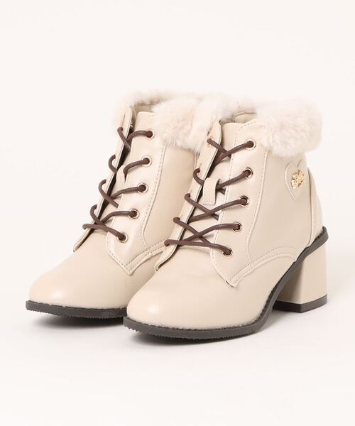 algy（アルジー）の「ALGY アルジー キッズ ヒールボアショートブーツ 5329 ブラック（ブーツ・キッズ・ブラック/アイボリー・20.0cm/21.0cm/22.0cm/23.0cm/24.0cm）」の2枚目の写真