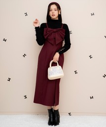 ドレープリボンIラインワンピース