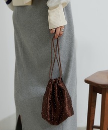 CIAOPANIC TYPY | チェーン付きサテンスタッズ巾着ミニBAG(ショルダーバッグ)