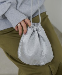 CIAOPANIC TYPY | チェーン付きサテンスタッズ巾着ミニBAG(ショルダーバッグ)