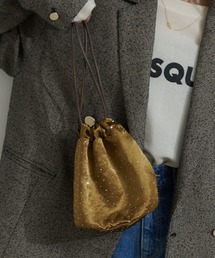 CIAOPANIC TYPY | チェーン付きサテンスタッズ巾着ミニBAG(ショルダーバッグ)