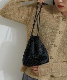 CIAOPANIC TYPY | チェーン付きサテンスタッズ巾着ミニBAG(ショルダーバッグ)