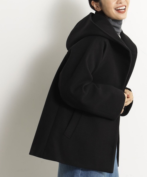 FOUND GOOD（ファウンドグッド）の「ウーリーテックフードコート（その他アウター・レディース・グリーン系2/ブラウン系3/アイボリー/ブラック/グレー系5・L/M/S）」の7枚目の写真