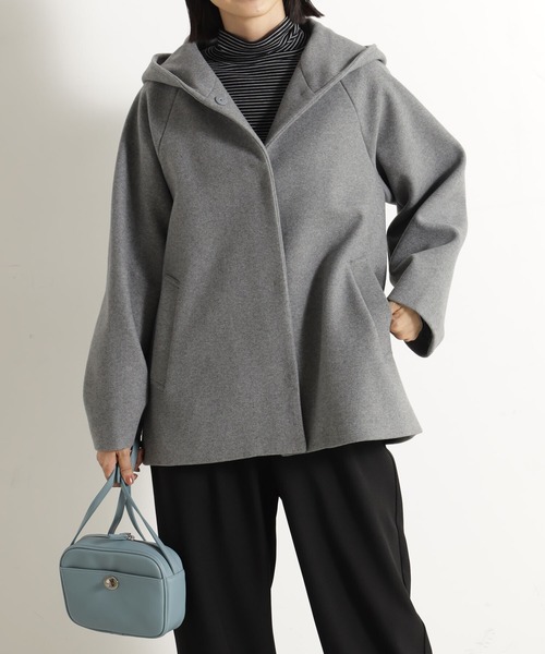 FOUND GOOD（ファウンドグッド）の「ウーリーテックフードコート（その他アウター・レディース・グリーン系2/ブラウン系3/アイボリー/ブラック/グレー系5・L/M/S）」の10枚目の写真