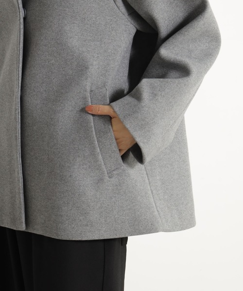 FOUND GOOD（ファウンドグッド）の「ウーリーテックフードコート（その他アウター・レディース・グリーン系2/ブラウン系3/アイボリー/ブラック/グレー系5・L/M/S）」の13枚目の写真